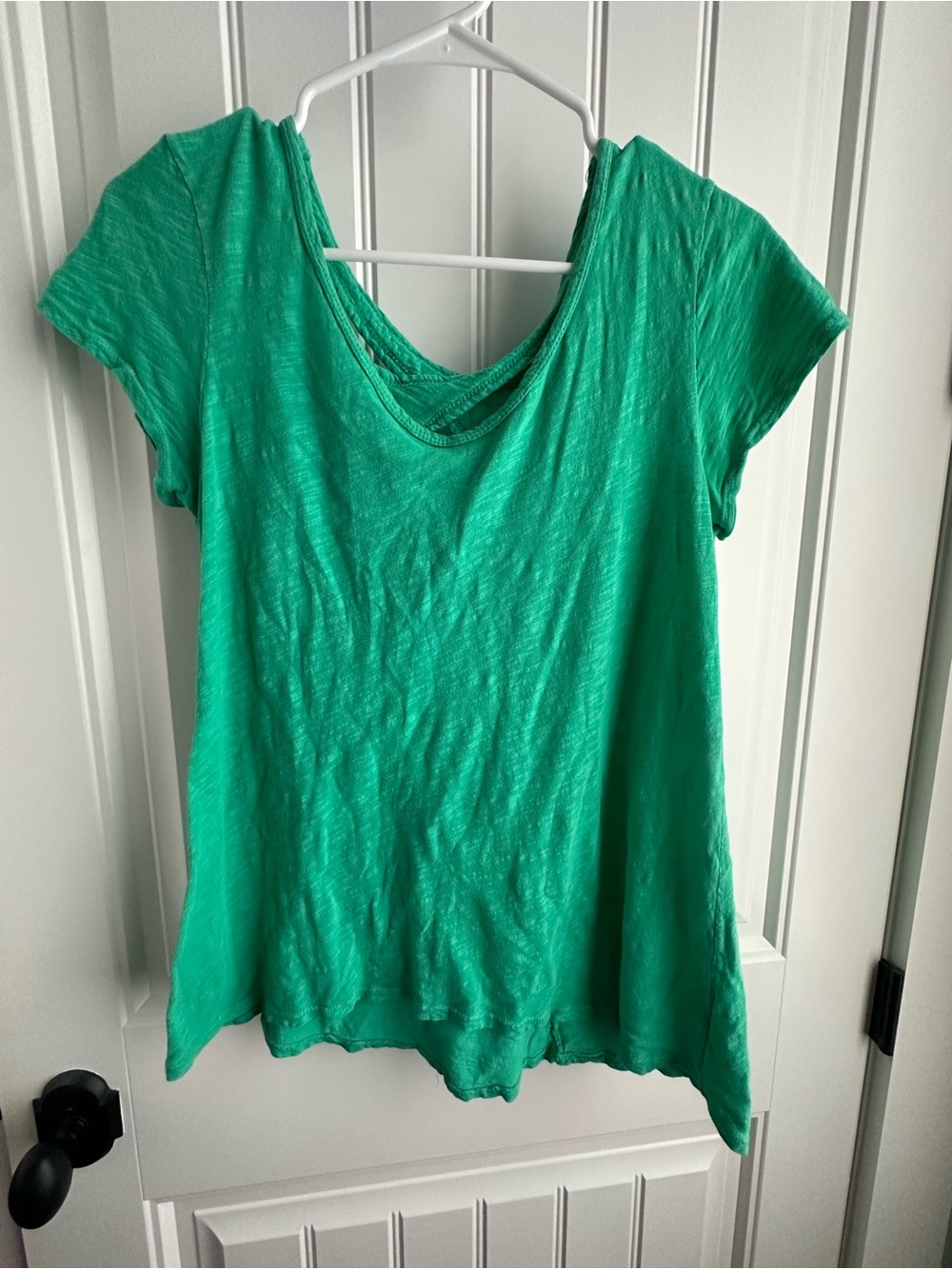 Left of Center Anthro Women's Green Short Sleeve Top